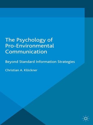 cover image of The Psychology of Pro-Environmental Communication